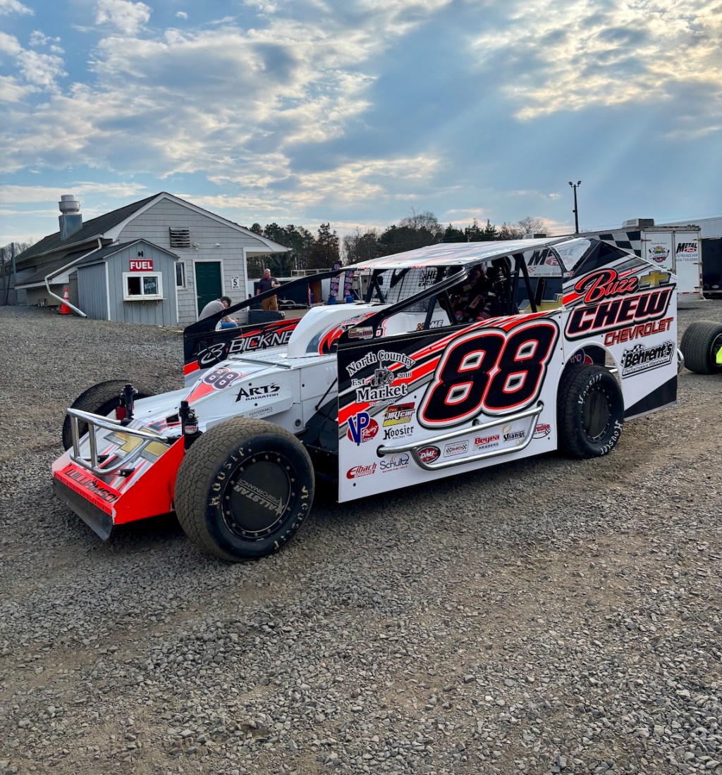 Matt Williamson is waiting for his turn to enter the dirt track